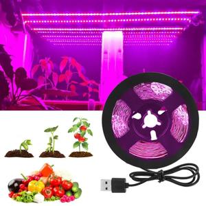 식물 빛 성장 LED 스트립 5V USB LED 1-5m 온실 꽃 모종 성장 텐트 수경에 대 한 전체 스펙트럼 방수 LED 칩