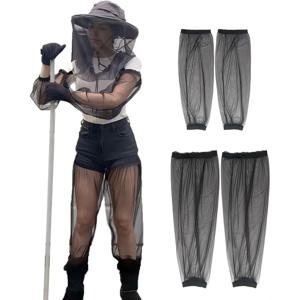 모기 방지 통기성 다리 커버 야외 캠핑 하이킹 메쉬 팔과 다리 모기장 낚시를위한 곤충 방지 모자