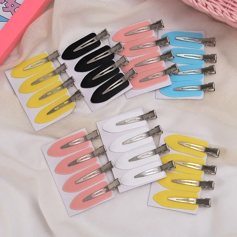 4Pcs No Bend Seamless Hair Clips 사이드 앞머리 여성용 헤어핀 여성용 메이크업 도구 Duckbill Clip Headwear 헤어 액세서리