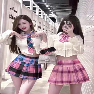 오리지널 아메리칸 바비 스타일 세트 JK 유니폼 스쿨 윈드 셔츠 도그 숏 스커트 섹시 스파이시 퓨어 데지어 윈드 세트 여성 패션