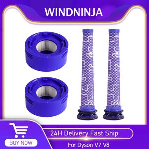 다이슨 V7 V8 무선 진공 청소기 액세서리 프리 필터 및 HEPA 포스트 필터 교체 부품용 필터 키트 부착