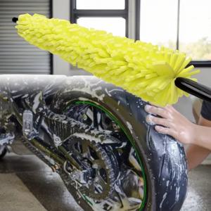 손잡이가 있는 29cm 스폰지 브러시 - 오토바이 휠 림, 자동차 허브캡 및 자전거 클리너(자동차 디테일링 도구)