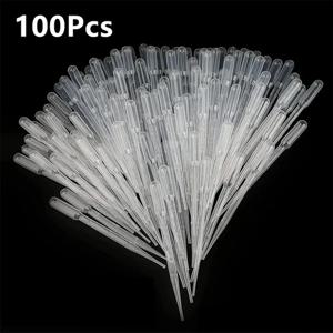 100Pcs 많은 실험실 피펫 3ml 플라스틱 일회용 졸업 컨테이너 액체 Dropper 장비 밀짚 메이크업 도구