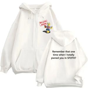 Funny Blame John Meme 지퍼 후드티 Shedletsky Forsaken 패션 가을/겨울 스웨트셔츠 남녀 공용 캐주얼 오버사이즈 코트 후디