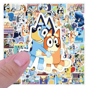 50개 만화 블루이 가족 애니메이션 스티커 DIY 휴대폰 노트북 여행가방 스케이트보드 그래피티 데칼 어린이용 재미있는 스티커