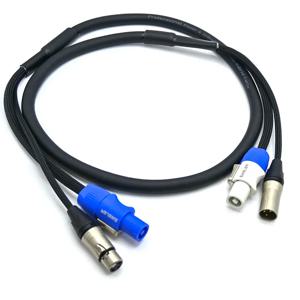 플렉시블 파워콘 콤보 케이블 1m 2m 3m 5m 1.5m XLR DMX512 파워 콤비 케이블 3 x 1.5mm 무대 조명 무빙 헤드용