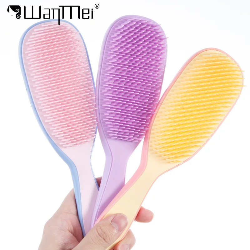 1개입 엉킴 방지 빗 정전기 방지 부드러운 두피 마사지 헤어브러시 엉킴 없는 안티 프리즈 탈부착 가능한 빗 헤어 스타일링 도구 살롱용