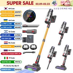 Armo V22 55kPa 600W 전력 휴대용 진공청소기 6 in 1 무선 진공청소기 스마트 홈 LED 디스플레이 이동 가능한 건전지에 있습니다