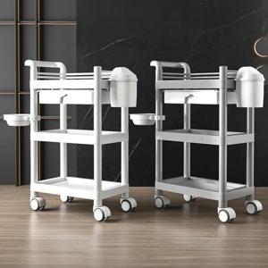 전문 미용실 카트 - 화장품 기구 및 장비 보관용 바퀴가 달린 가벼운 플라스틱 이동식 트롤리