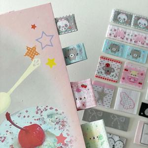 귀여운 라벨 인덱스 탭 문구 스티커 자수 행운 태그 라벨 스티커 스크랩북 스티커 자가 접착 카드