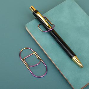 다채로운 금속 필기구 클립 - 창의적인 다기능 휴대용 노트북 액세서리 사무실 학교 문구류 정리 클립