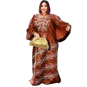 여성용 아프리카 의상 아바야 자수 플러스 사이즈 우아한 파티 교회 드레스