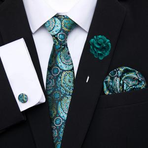 페이즐리/프린트 남성 넥타이 4종 세트, 파티, 연회, 캐주얼 비즈니스 행사에 적합, 스타일리시하고 우아함