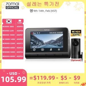 새로운 70mai 4K 블랙박스 A810S HDR 슈퍼커패시터 4G LTE Wi-Fi 6 음성 제어 GPS ADAS 70mai A810S 70mai A810 업그레이드 버전