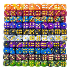테이블 보드 게임용 프리미엄 품질 라운드 도트 D6 주사위 세트 - 12mm 혼합 색상, 10개 팩