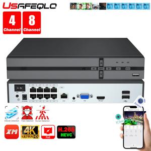 얼굴 감지 H.265 8ch*4K 4ch/8ch PoE 네트워크 비디오 레코더 감시 PoE NVR 4/8채널 HD 8MP 5MP IP 카메라용