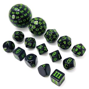다면체 주사위 세트 DND 큐브 POP D3-D100 아크릴 주사위 세트 선물용 15 Pcs DND 게임 RPG 보드 게임 액세서리