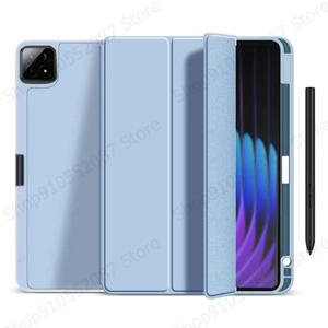 샤오미 패드 7 케이스, 펜 홀더 포함, 삼단 접이식 PU 가죽 소프트 백 스탠드 커버, 샤오미 패드 7 미 패드 7 케이스 11.2인치