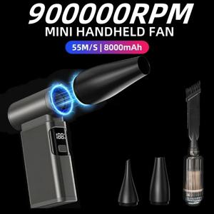 폭력적인 팬 900000RPM 강력한 공기 송풍기 진공 먼지 청소기 Type-C 충전 강한 바람 55 메터/초 브러시리스 터보 제트 송풍기 도구