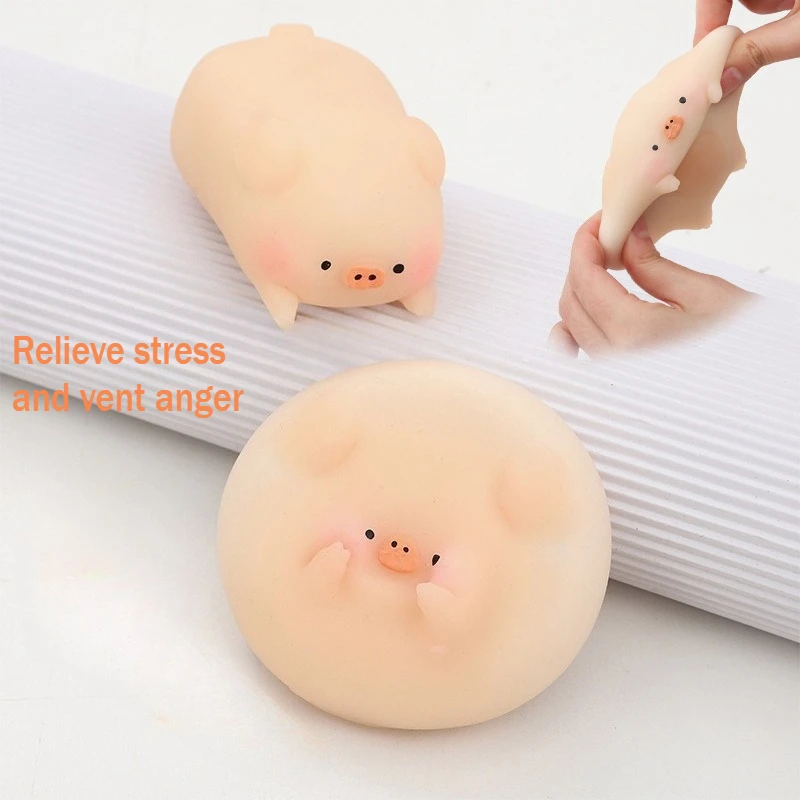 귀여운 작은 핑크 돼지 스퀴즈 장난감 핑크 돼지 새끼 스트레스 해소 및 통풍 장난감 카와이 애완 동물 피젯 장난감 친구를위한 선물