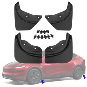Tesla Model 3 Y Juniper 2025 2024 머드 플랩 스플래시 가드 MudFlaps 전면 후면 펜더 새로운 업그레이드 TPE 머드 가드 보호대