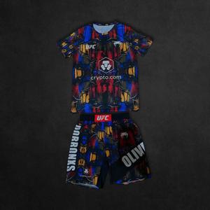 새로운 UFC 탑 복싱 찰스 올리베이라 컴뱃 파이팅 이벤트 티셔츠 반바지 남성용 통기성 빠른 건조 저지 레슬링 스포츠웨어 세트