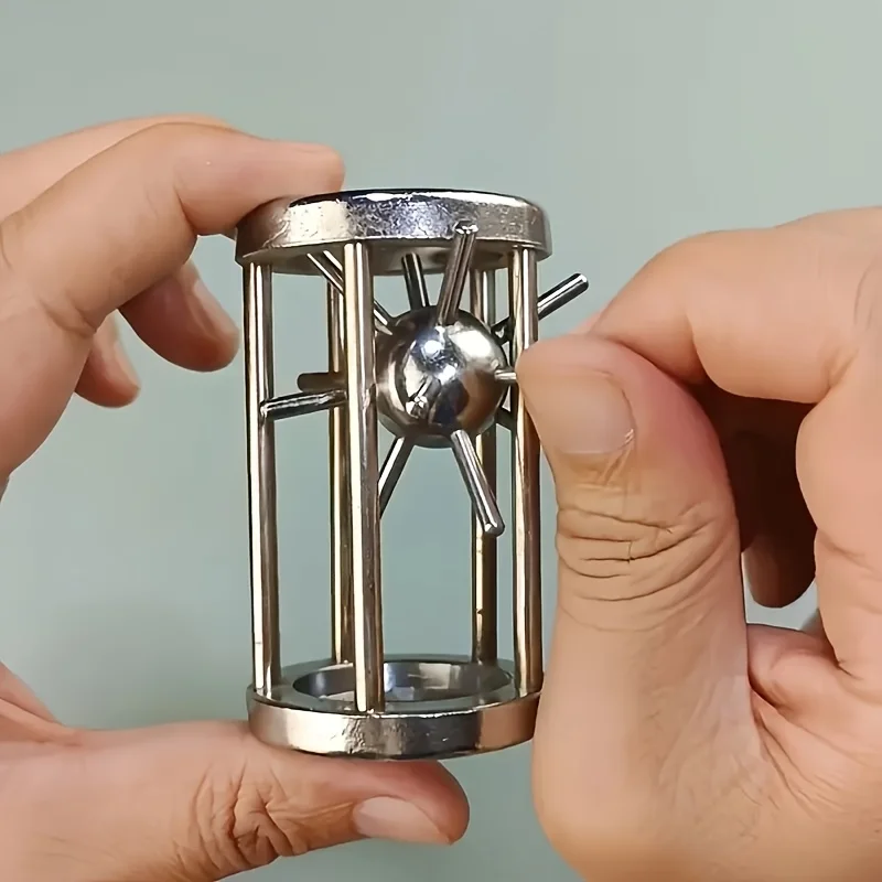 스테인리스 스틸 케이지 챌린지 게임 - 성인용 복잡한 다층 퍼즐 장난감, 생일 선물로 이상적, 완벽한 파티 액세서리