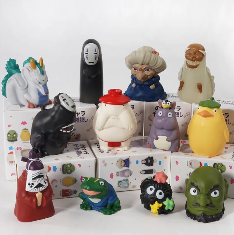 일본 애니메이션 화이트 드래곤 석탄 공 엘프 얼굴 없는 남성 손가락 인형 장식 블라인드 박스 손가락 세트 장난감 축제 선물