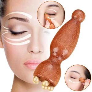 연꽃 씨앗 꽃봉오리 모양 괄사 얼굴 마사지 도구, 샌달우드 베이지색 얼굴 스틱 피부 관리용 1개