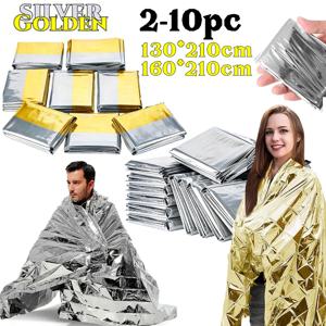 2-10개 비상용 생존 담요 대형 알루미늄 호일 단열 필름 캠핑 야외 하이킹 생존용품 ​   열 절연