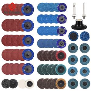 R 타입 샌딩 디스크 롤 잠금 표면 샌딩 디스크 패드, 연마 사포, 회전 공구용 퀵 체인지 디스크, 50mm, 2 인치