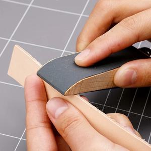 너도밤 나무 블록 수제 가죽 가장자리 연삭 사포 처리 도구 백단 DIY Leathercraft 가장자리 도구