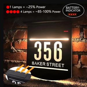 맞춤형 외관 Led 집 번호 태양 집 번호 야외 주소 기호 가족 이름 플레이트 3D 주소판 레이저 컷 태양 집 기호 태양 인테리어 철판