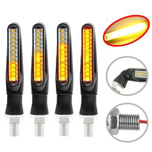 모토 Led 흐르는 물 깜박이 구부릴 수있는 깜박임 신호 램프 범용 오토바이 회전 신호등 내장 릴레이 12V 성 노출증