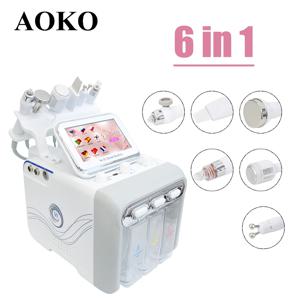 AOKO 업그레이드 6 in 1 하이드로 산소 소형 버블 뷰티 인스트루먼트 페이스 리프팅 박피 장치 스킨 스크러버 페이셜 스파