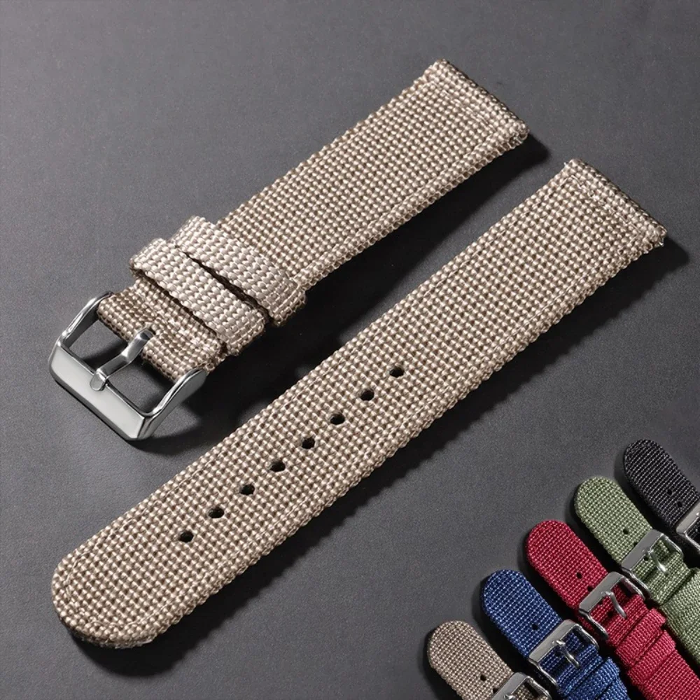퀵 릴리스 캔버스 시계 스트랩 나일론 밴드 18mm 20mm 22mm 24mm 남성 여성 교체 시계 밴드 Smartwatch Aaccessories