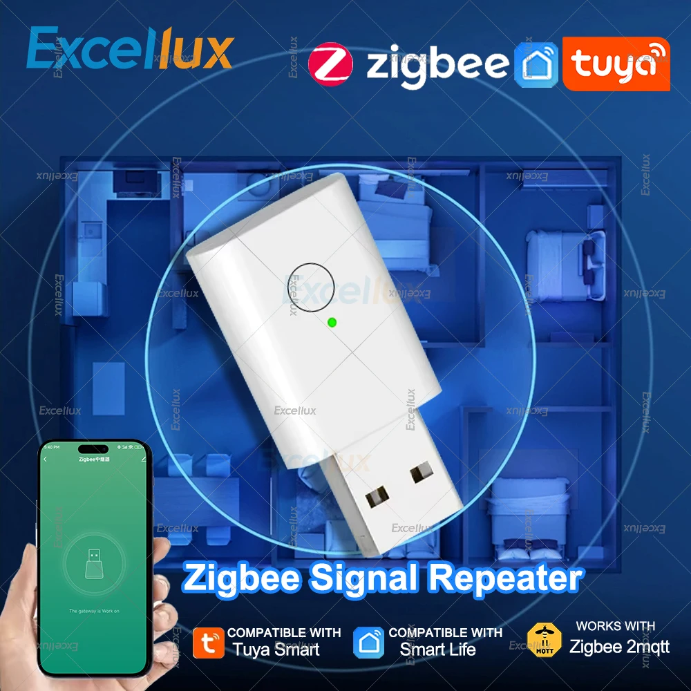 ZigBee 3.0 신호 중계기 USB 신호 증폭기 확장기는 Tuya ZigBee 게이트웨이 허브와 함께 작동합니다. 스마트 홈 장치 자동화 Z2MQTT