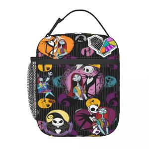 크리스마스 전의 악몽 캠핑 여행용 절연 도시락 가방 잭 스켈링턴 해골 휴대용 열 냉각기 도시락 여성용