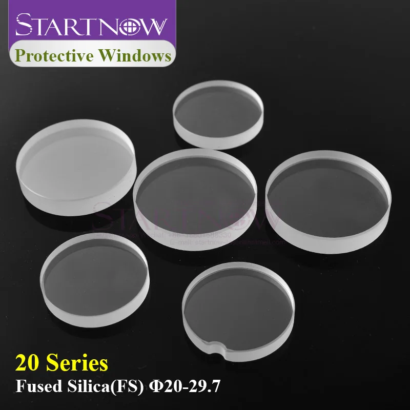 Startnow WSX Raytools 레이저 커팅 머신 헤드 부품 용 융합 실리카 레이저 보호 Windows 25x3 28x4 레이저 파편 실드