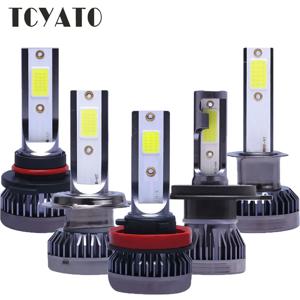 자동 미니 조명, 자동차 헤드라이트 H1, 6000K, H7, LED H4 전구, H3, H8, H9, H11, 9005, 9006, 9012, 6000LM, 2 개/쌍