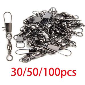 30/50/100pcs 낚시 공 베어링 잉어 도구 보트 후크 용품 액세서리 전문 인터록 미끼 도구 후크 태클 스포츠