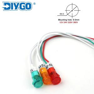 10PCS 빨간색 녹색 노란색 앰버 파일럿 램프 신호등 나사 고정 터미널 신호 램프 패널 장착 표시기 380 220V 12V/24VDC