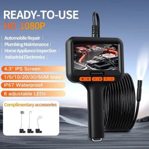 8.0mm 10m/15m/20m 내시경 카메라 HD 1080P 4.3 인치 IP6 방수 자동차 파이프 하수구 검사 내시경 2600mAh