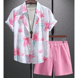 2025 신상 여름 캐주얼 남성 셔츠 & 비치 반바지 세트 3D 프린팅 반팔 아웃도어 스트릿웨어 반바지 남성 셔츠