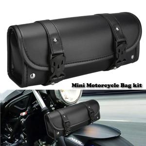 오토바이 새들백 PU 가죽 프론트 포크 테일 툴 백 러기지 (할리 초퍼, 보버, 크루저, 스포스터 XL 883 1200용)