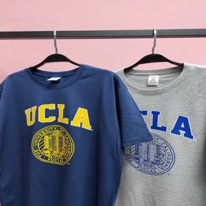 여름용 면 루즈핏 대형 사이즈 UC 반팔 티셔츠 LA 남녀 청소년 문화 기념 셔츠 일상 캐주얼웨어