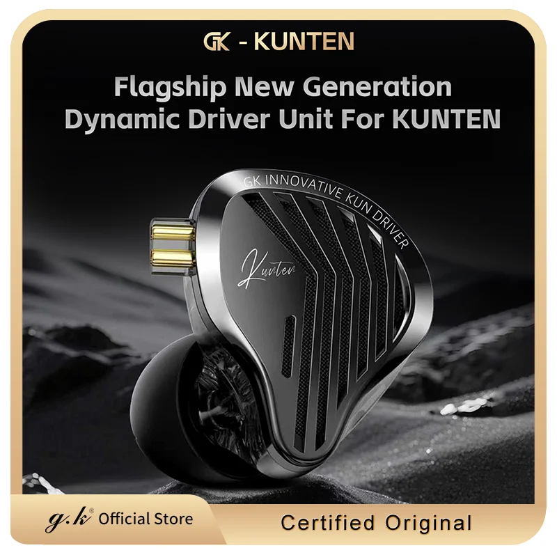 GK KUNTEN 다이나믹 드라이브 헤드폰 HIFI 중저음 이어버드 스포츠 메탈 헤드폰 탈착식 헤드폰 2PIN KZ Zenith EDX