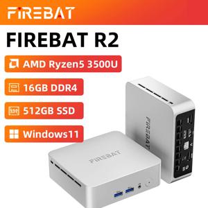 FIREBAT R2 미니 PC AMD Ryzen 5 3500U (N150/N97보다 빠름) 16GB RAM 512GB SSD 데스크탑 미니 컴퓨터 WIFI6 BT5.2 듀얼 4k 디스플레이