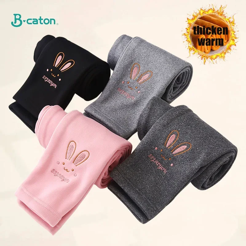 가을 겨울 어린이 소녀의 레깅스 두꺼운 따뜻한 아이 소녀 따뜻한 플러시 레깅스 바지 탄성 허리 레깅스 키즈 바지