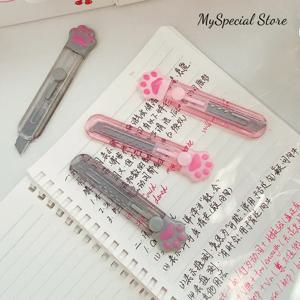 사랑스러운 고양이 발 상자 커터, 한국 크리에이티브 스테인레스 스틸 종이 커터, 귀여운 문구류, 학생용품, 미니 유틸리티 나이프, 1 개